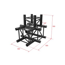 ConteStage QUATRO-A05 blk - Angle carré Alu - 4 directions T Horizonta