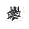 ConteStage QUATRO-A05 blk - Angle carré Alu - 4 directions T Horizonta