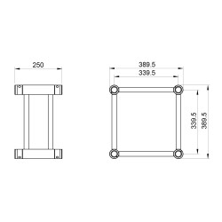 ConteStage QUATRO39-025 blk - Quatro alu 390 charge lourde lg 25cm Noi
