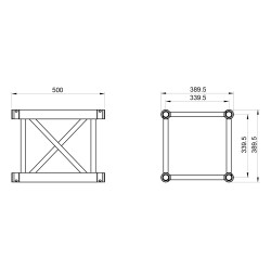 ConteStage QUATRO39-050 blk - Quatro alu 390 charge lourde lg 50cm Noi