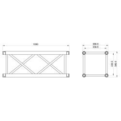 ConteStage QUATRO39-100 blk - Quatro alu 390 charge lourde lg 100cm No