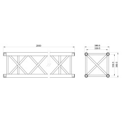 ConteStage QUATRO39-200 blk - Quatro alu 390 charge lourde lg 200cm No