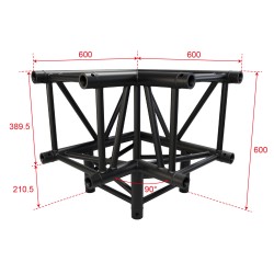 ConteStage QUATRO39-A02 blk - Angle Quatro 390 3 directions 90° - Noir