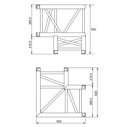 ConteStage QUATRO39-A02 blk - Angle Quatro 390 3 directions 90° - Noir