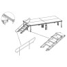 ConteStage PLT-st60100 - Escalier réglable de 0,6 m à 1 m 4 marches