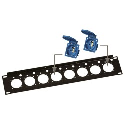 JVcase RP 2U/PC-8 - Panneau de rack 2 unités pour 8x Prise de courant 