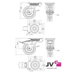 JVcase WHEELSET FOR WHEEL BOARD - Set de roulettes pour WHEEL BOARD 60