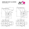 JVcase WHEELSET SELF-ALIGNING - Lot de 4 roulettes pivotantes auto-ali