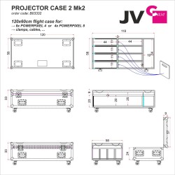JVcase PROJECTOR CASE 2 Mk2 - Flight case empilable de 120x60 cm équip