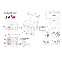 JVcase PROJECTOR CASE 3 - JV Case pour le transport de 6x projecteurs 