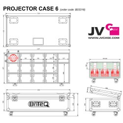 JVcase PROJECTOR CASE 6 - Flight case empilable 120x60cm pour le trans
