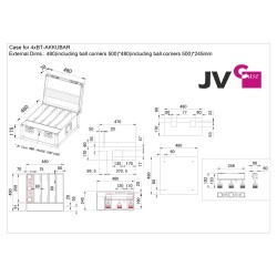 JVcase CASE for 4x BT-AKKUBAR - Flightcase pour le transport de 4x BT-