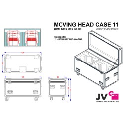 JVcase MOVING HEAD CASE 11 - Flight case empilable pour le transport d