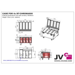 JVcase CASE FOR 4x BT-CHROMA800 - Flight case pour le transport de 4x 