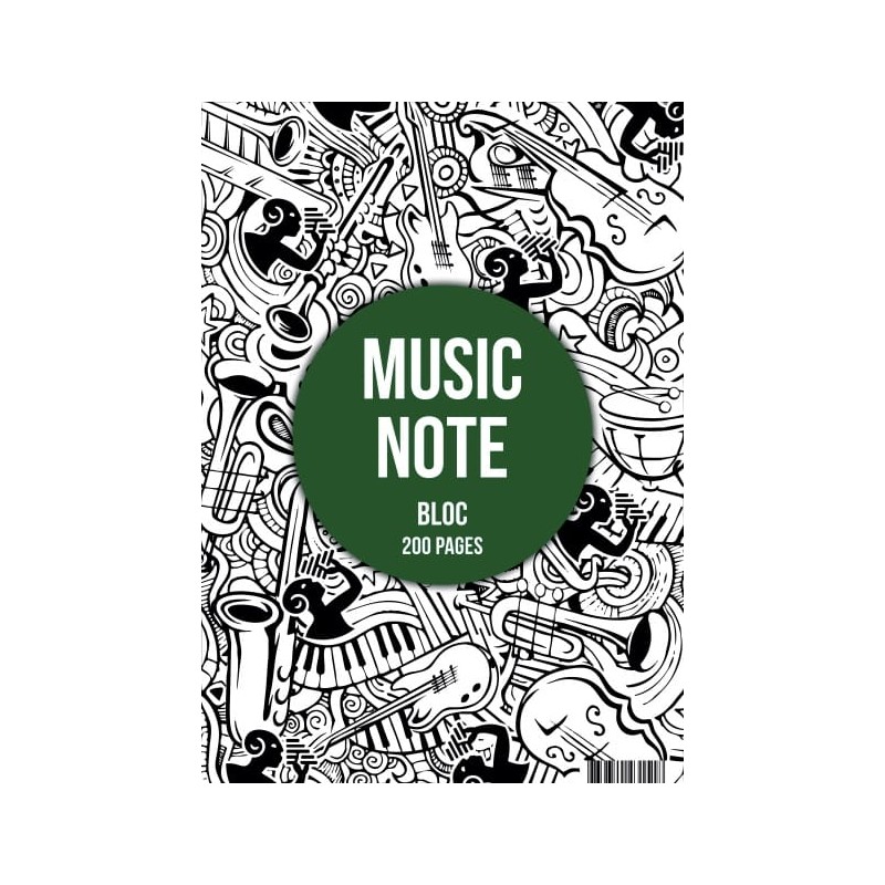 Bloc Papier Musique A4 - 12 portées - 200 pages