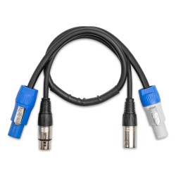PD Connex CX11-0.50 – Câble PowerCON + DMX 5 broches 0,5 m | Ubico Dax