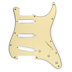 Pickguard Strat Standard SSS 11 Holes US Pots 3 PLY Cream (…