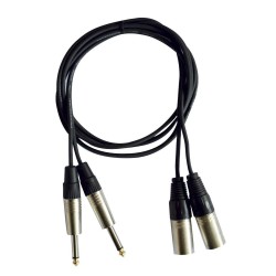 Cordon 2 X Jack 6.35 Mono / 2 X XLR Mâle - 1,5m