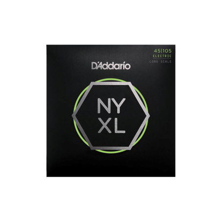 Cordes pour basse D'Addario NYXL45105 filet nickel, aiguës Light / graves Medium, 45-105, diapason long