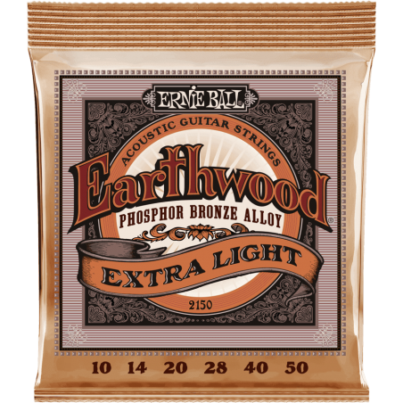 CORDE ERNIE BALL EARTHWOOD BRONZE EXTRA LIGHT 10-50