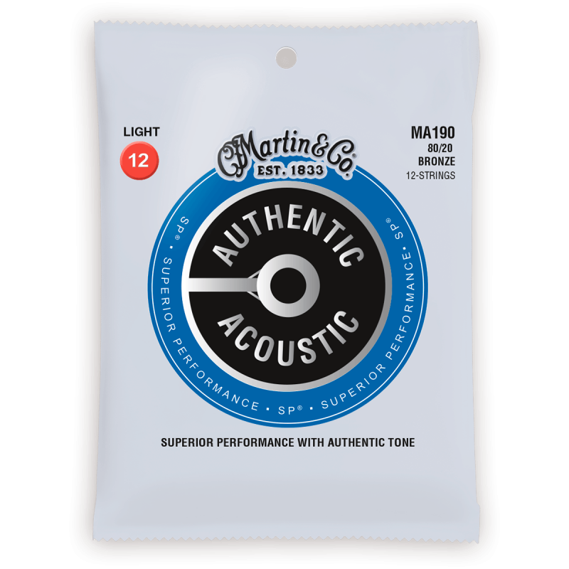 Martin - MA180 SP 80/20 Bronze - Authentic, 12 cordes, Light, 80/20