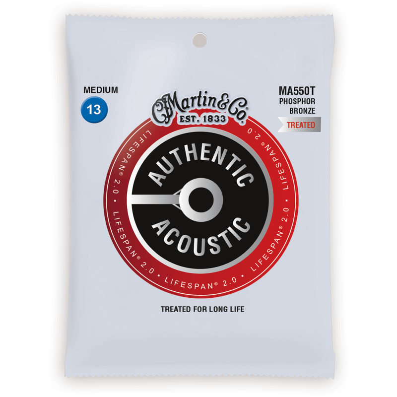 JEU DE CORDES MARTIN & CO Martin  MA550T /8 Phosphore Bronze - Authentic Treated, Medium, 92/8