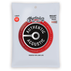 JEU DE CORDES MARTIN & CO Martin  MA540T 92/8 Phosphore Bronze - Authentic Treated, Custom Light, 92/8