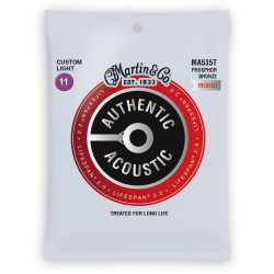 JEU DE CORDES MARTIN & CO Martin  MA535T 92/8 Phosphore Bronze - Authentic Treated, Custom Light, 92/8