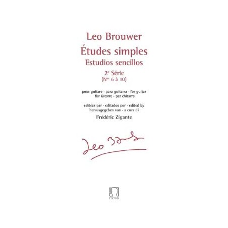 PARTITIONS LEO BROUWER ETUDES SIMPLES POUR GUITAREserie 2