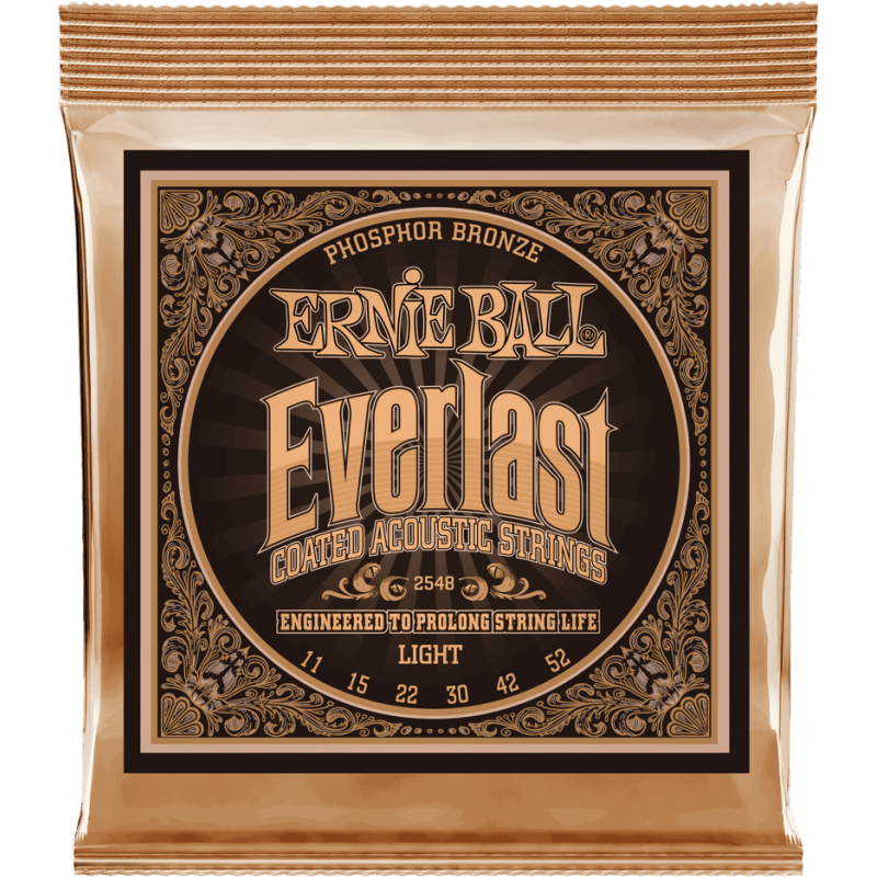 CORDES ERNIE BALL  Everlast Coated phosphore bronze Acoustiques Light 11-15-22-30-42-52