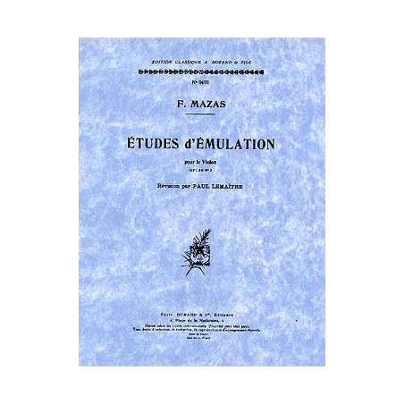 PARTITIONS MAZAS ETUDES DEMULATION POUR LE VIOLON