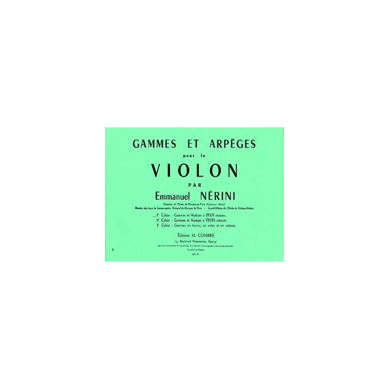 PARTITIONS NERINI gammes et arpeges pour le violon 1er cahier