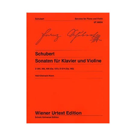 SCHUBERT Franz Sonates D 384 op. 137