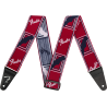 Courroie Fender Weighless 2 Mono Strap, Red/White/Blue
