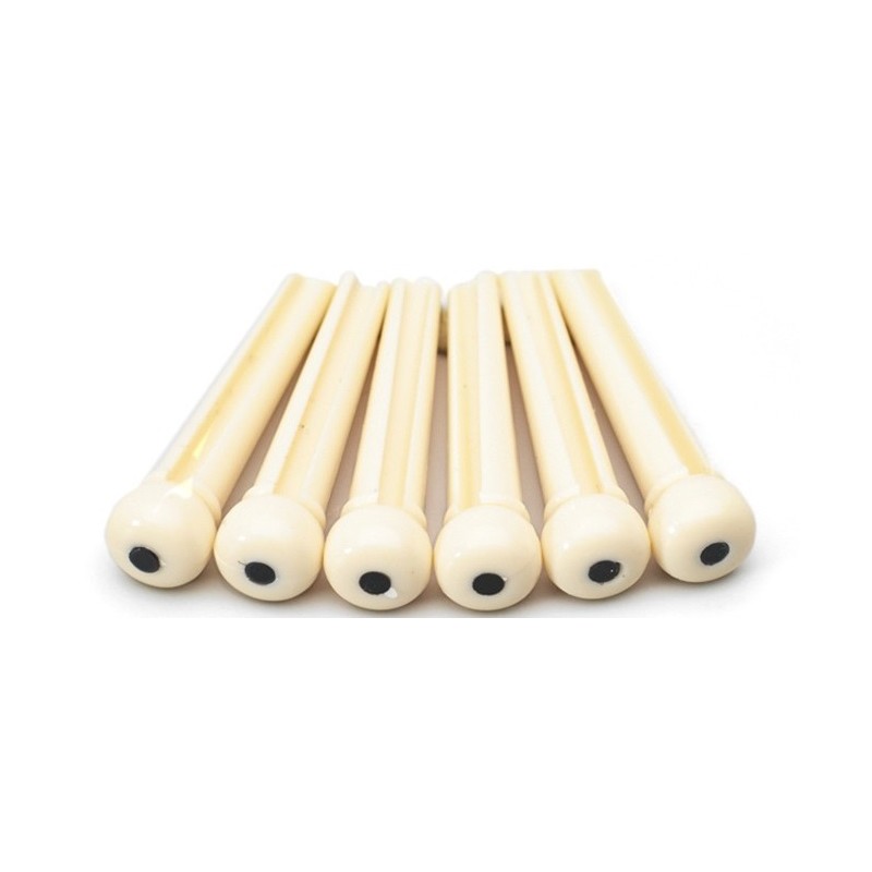 CHEVILLE / BRIDGE PIN PLASTIC IVORY W BLACK DOT (BULK PACK OF 30)