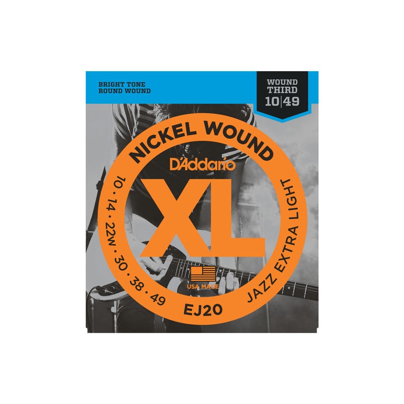CORDE D'ADDARIO JEU ELECTRIQUE JAZZ XL 10-49