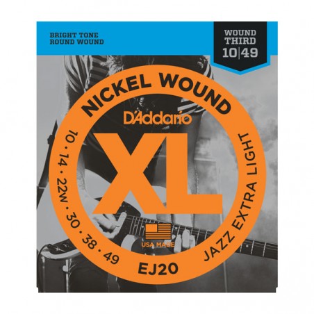 CORDE D'ADDARIO JEU ELECTRIQUE JAZZ XL 10-49
