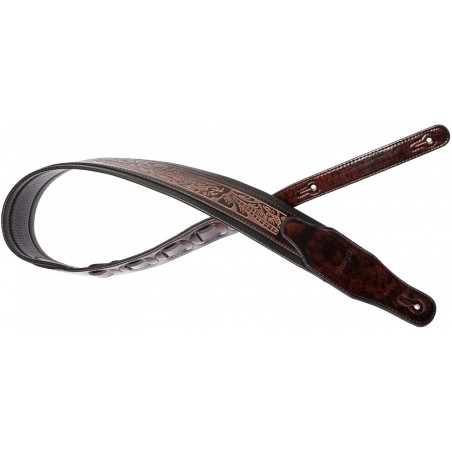 SANGLE SIMILI CUIR FEUILL BRUN