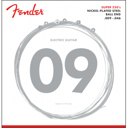 Cordes Fender Super 250 Guitar Strings, Nickel Plated Steel, Ball End, 250LR