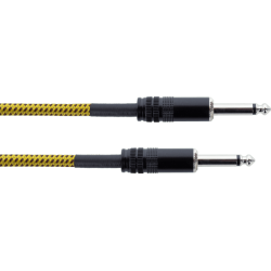 Câble instrument Cordial Jacks droits Tweed - Jack/Jack - 3m jaune