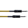 Câble instrument Cordial Jacks droits Tweed - Jack/Jack - 3m jaune
