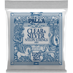 ERNIE BALL - CEB 2403 Jeux - Nylon clair-métal argenté