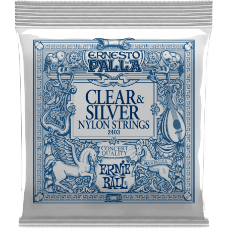 ERNIE BALL - CEB 2403 Jeux - Nylon clair-métal argenté