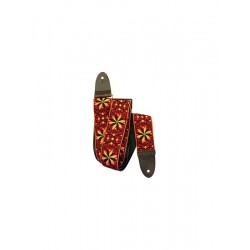 Sangle LEVY'S 5 cm, tissu avec motifs Hootenany, dos cuir - Design 021