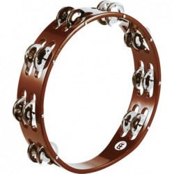TAMBOURIN MEINL BOIS BRUN 2 RANGS CYMBALES NICKEL