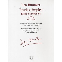 PARTITIONS LEO BROUWER ETUDES SIMPLES POUR GUITARE serie 1