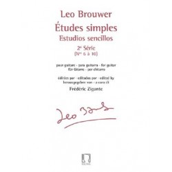 PARTITIONS LEO BROUWER ETUDES SIMPLES POUR GUITAREserie 2