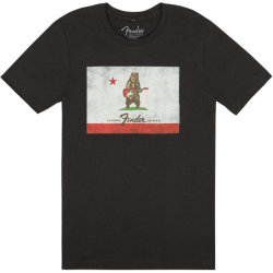Fender® Bear Flag T-Shirt, Coal, XL