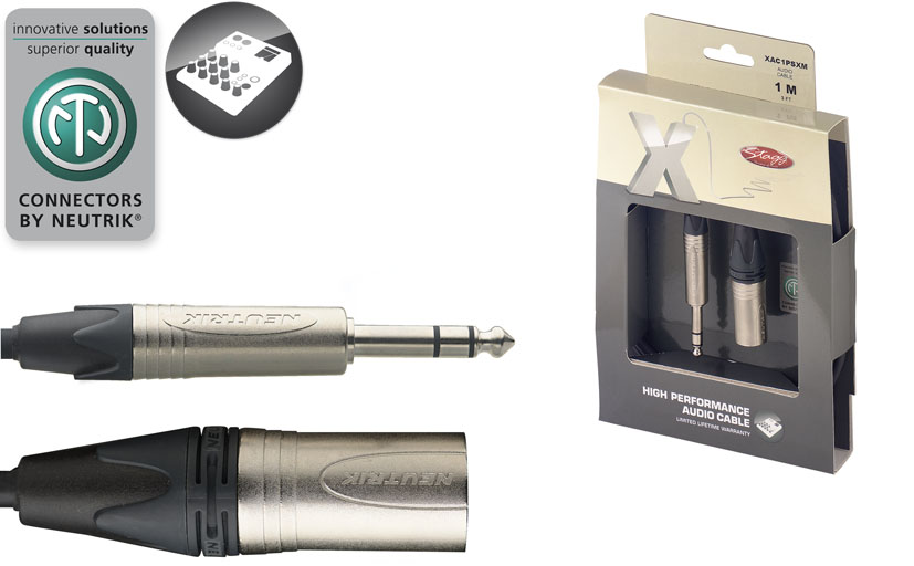 CABLE STAGG XLR MALE/JACK STEREO