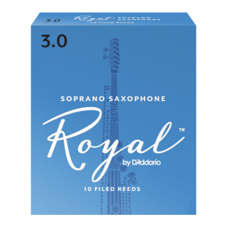 Rico Anches Rico Royal pour saxophone soprano, force 3.0, pack de 10